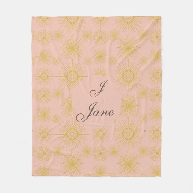 Manta Polar Estrellas solares celestes de Boho rosa personaliz (Anverso)