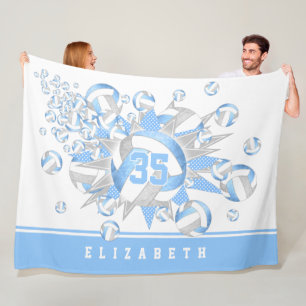 Manta Polar estrellas y bolas de voleibol gris azul oscuro