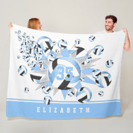 Manta Polar estrellas y bolas de voleibol negro azul oscuro