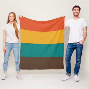 Manta Polar Estribos retro Paleta de color vintage Naranja Ver