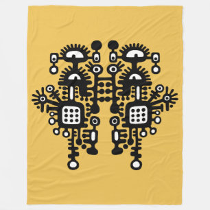 Manta Polar Estructura abstracta - B&W con ámbar