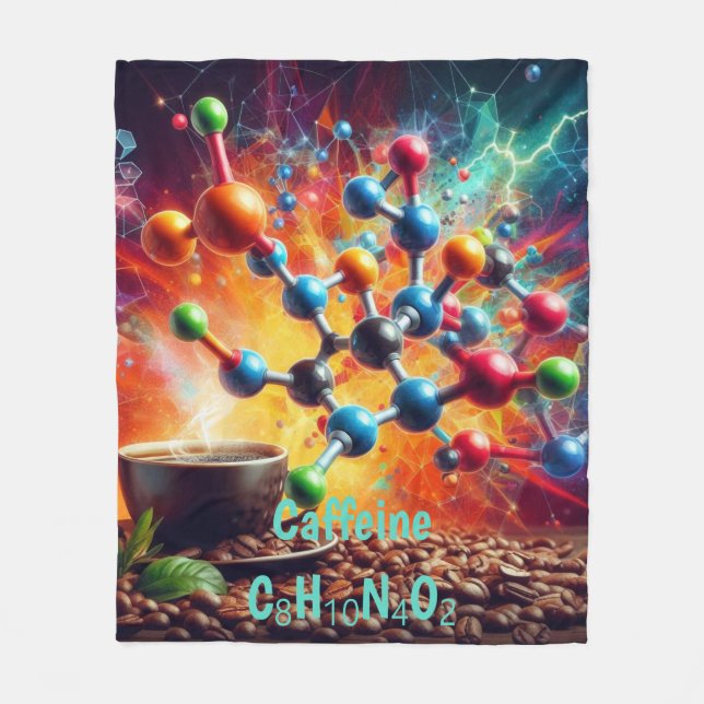 Manta Polar Estructura de cafeína molecular - Café de arte cie (Anverso)