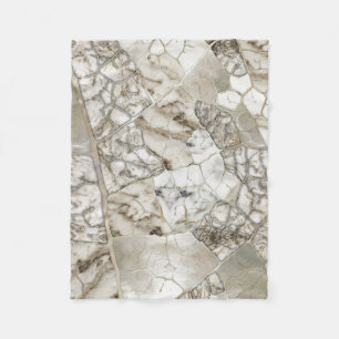 Manta Polar Estructura de Marble Blanco y Hoja de Perla