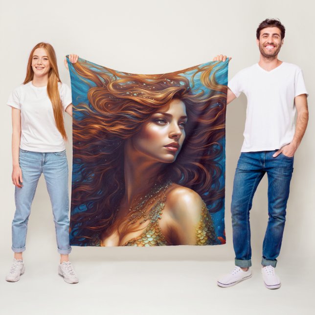 Manta Polar Ethereal Arte de Sirenas Imprimir Fantasía Mar Sub (In situ)