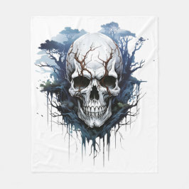 Manta Polar 🌑 Ethereal Skull Illusion Fleece Blanket 💀