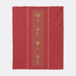 Manta Polar Ethiopian Orthodox Crosses – Gold on Red