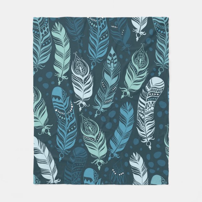 Manta Polar Ethnic feathers seamless pattern (Anverso)