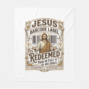 Manta Polar Etiqueta de código de barras de Jesús Redimido Jes