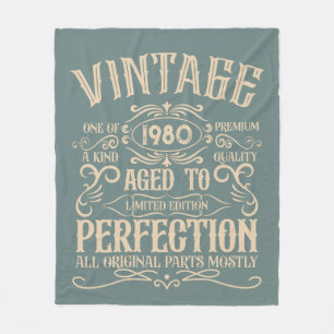 Manta Polar Etiqueta de whisky de cumpleaños vintage personali