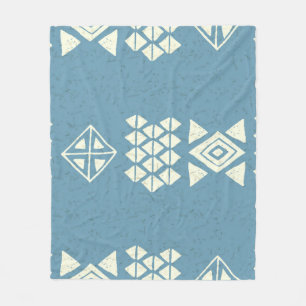 Manta Polar Étnica azteca: Blue Geometric Seamless.
