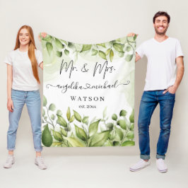 Manta Polar Eucalyptus Greenery Rubor Modern Trendy Script Mr.