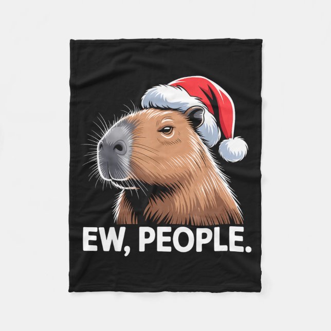 Manta Polar Ew People Capybara Christmas Humor  (Anverso)