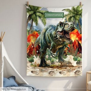 Manta Polar Exclusivo T-Rex Blanket con nombres personalizados