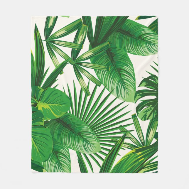 Manta Polar Exotic tropical natural green leaves composition o (Anverso)