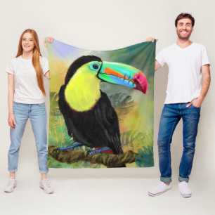 Manta Polar Exótico Toco Tropical Toucan Bird Fleece Blanket