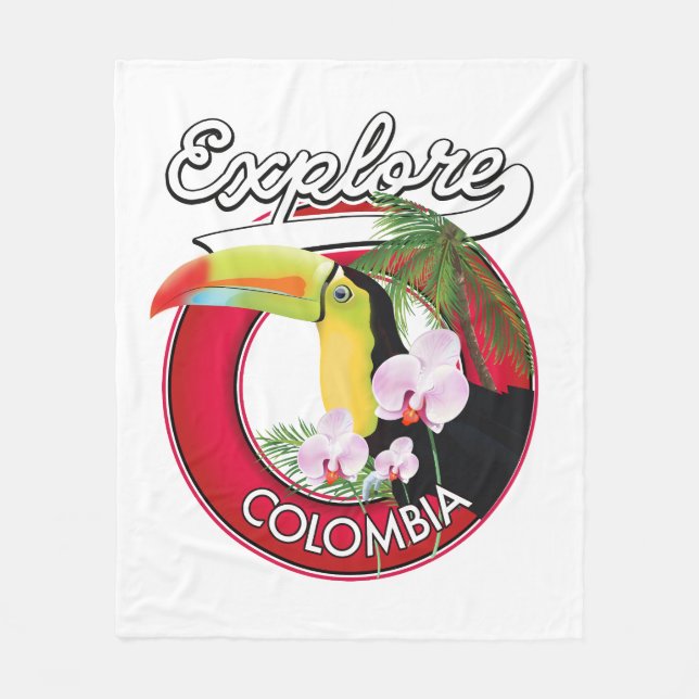 Manta Polar Explorar el logo de Colombia retro (Anverso)