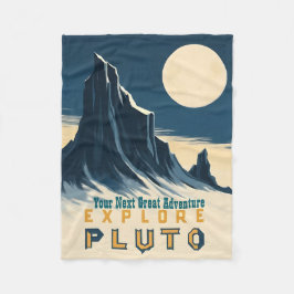 Manta Polar Explore Pluto Vintage Travel Poster - Retro Space