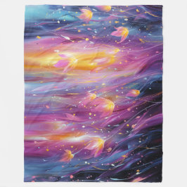 Manta Polar Explosión floral luminosa abstracta
