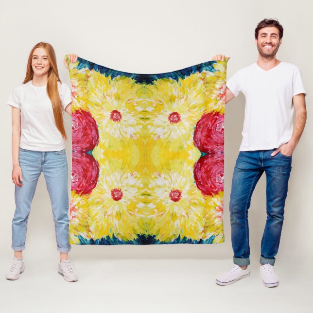 Manta Polar Explosión Floral Pintura abstracta (In situ)