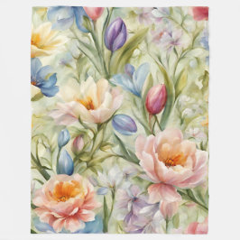 Manta Polar Exquisitas Flores De Primavera Sofisticadas. Pintu