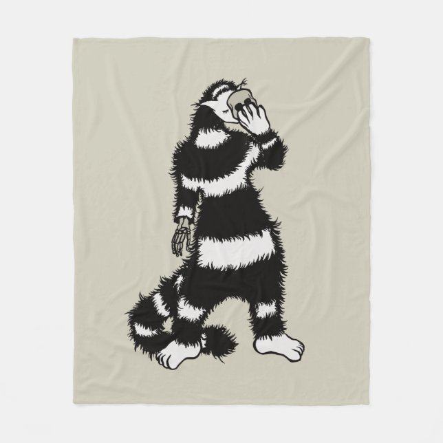 Manta Polar Extraña Máscara De Cráneo De Gato Whimsical Gótica (Anverso)