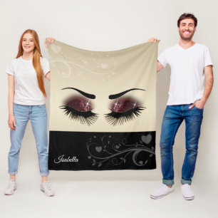 Manta Polar Eyelash and Brows - Purpurina de vino de Borgoña