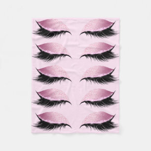 Manta Polar Eyelashes Purpurina rosa Girona