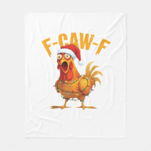 Manta Polar F-Caw-F Christmas Funny Chicken Christmas Essentia (Anverso)