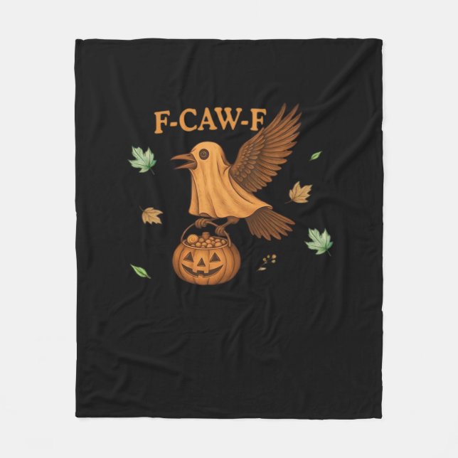 Manta Polar F-Caw-F Clásico Retro de Halloween (Anverso)