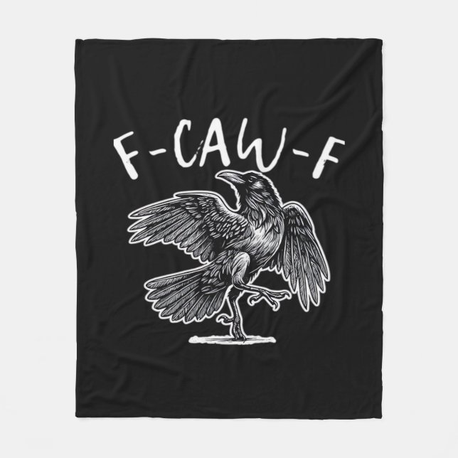 Manta Polar F-Caw-F Cuervo Humor Gótico Divertido (Anverso)