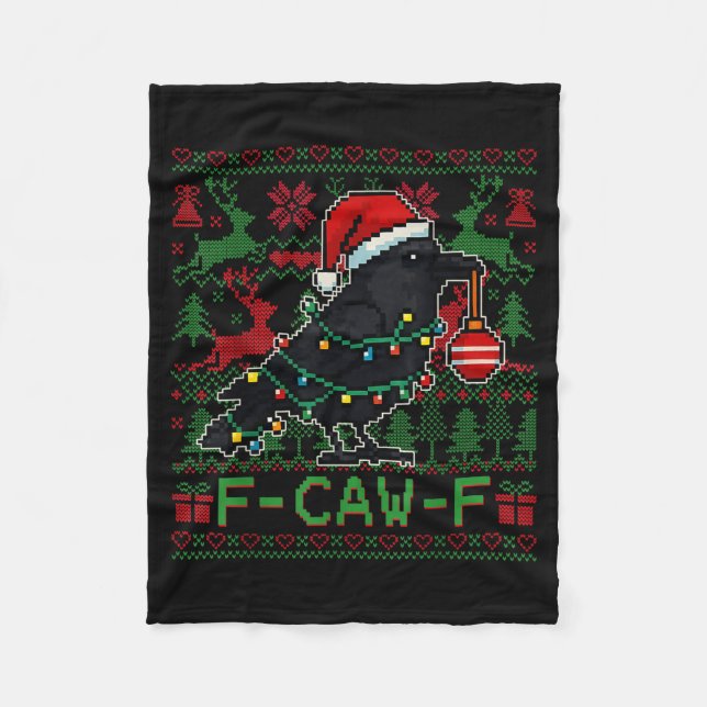 Manta Polar F-caw-f Funny Black Bird Humor Christmas Ugly Swea (Anverso)