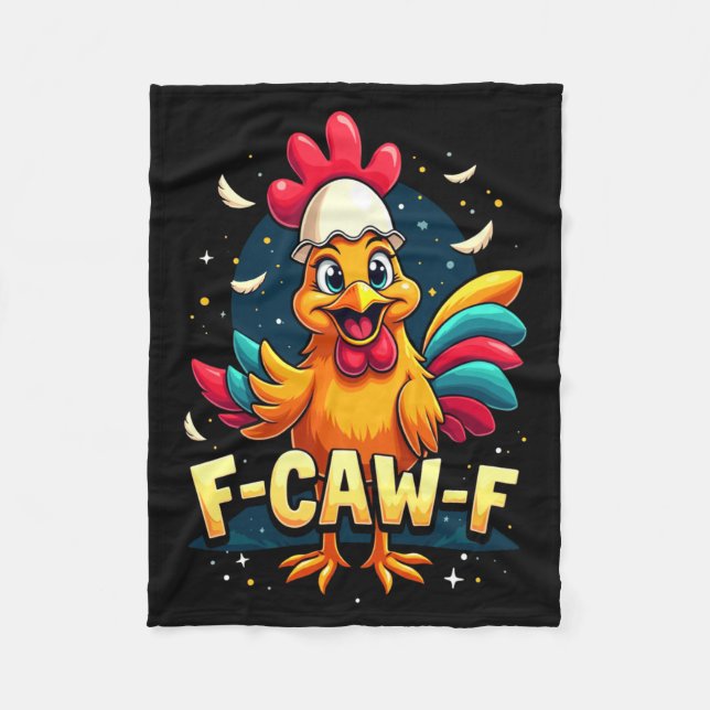 Manta Polar F Caw F Funny Chicken Humor F Caw F Quote Rooster  (Anverso)