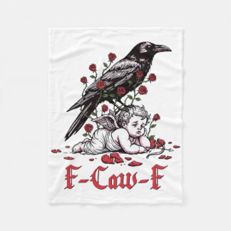 Manta Polar F-caw-f Funny Floral Black Bird Cupid Anti Valenti