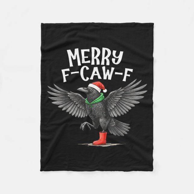Manta Polar F-caw-f Merry Christmas Funny Crow Raven  (Anverso)