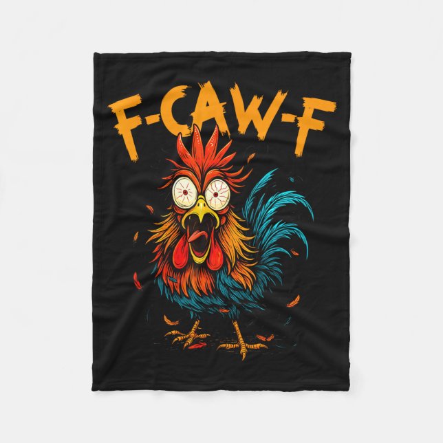Manta Polar F Caw F Rooster Funny Bird Fcawf Chicken Coffee  (Anverso)