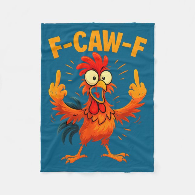 Manta Polar F Caw F Rooster Funny Sarcastic Chicken Middle Fin (Anverso)