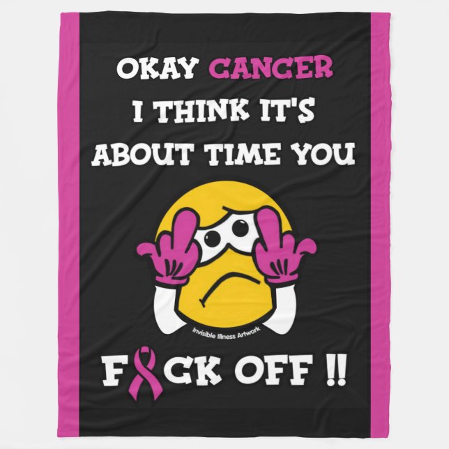 Manta Polar F#CK OFF... Cáncer de mama (Anverso)