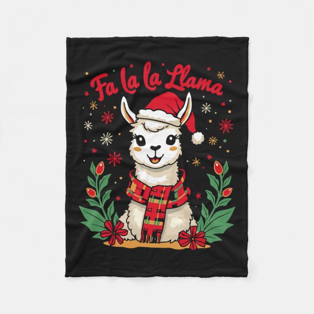 Manta Polar Fa La Llama Navidades Gratuitas Alpaca (Anverso)
