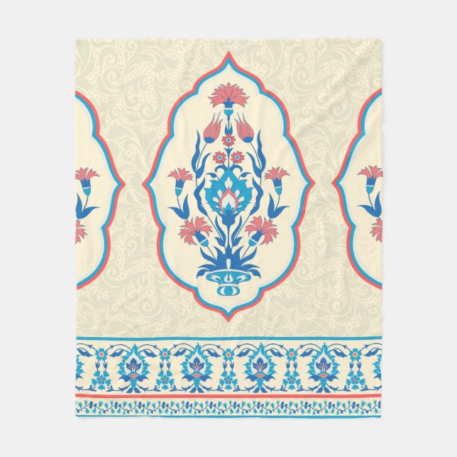 Manta Polar Fabric floral seamless pattern in ethnic style (Anverso)