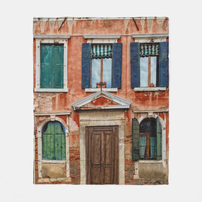 Manta Polar FACHADA DE EDIFICIO PINTADA POR naranjas (Anverso)