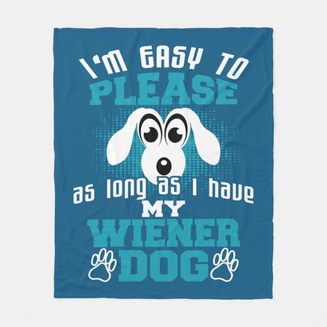 Manta Polar Fácil de complacer mientras tenga mi perro viejero (Anverso)