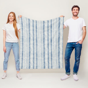 Manta Polar Faded Fair Isle Watercolor Crema azul Cabincore