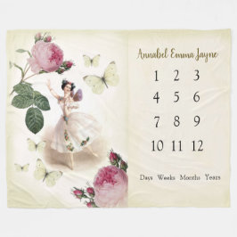 Manta Polar Fairy Ballerina Bebé 1er año hito abierto 