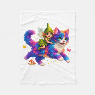 Manta Polar Fairy Riding Colorful Cat T-Shirt – Cute FaT-shirt