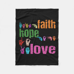 Manta Polar Faith Hope Love American Rótulo Language Christian