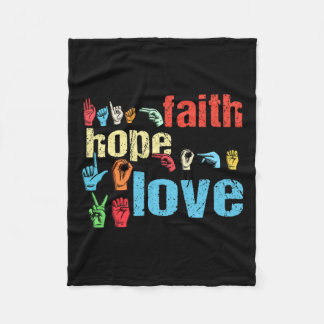Manta Polar Faith Hope Love American Rótulo Language Christian