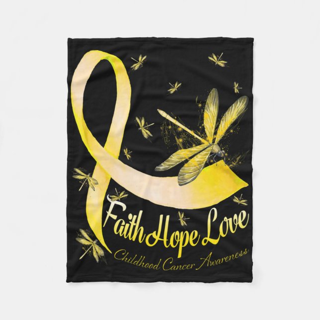 Manta Polar Faith Hope Love Childhood Cancer Awareness Dragonf (Anverso)