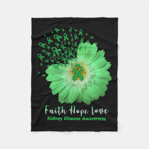 Manta Polar Faith Hope Love Enfermedades renales Conciencia Gr