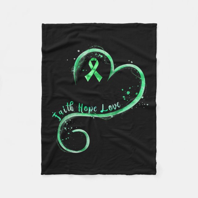 Manta Polar Faith Hope Love Green Ribbon Kidney Disease Awaren (Anverso)