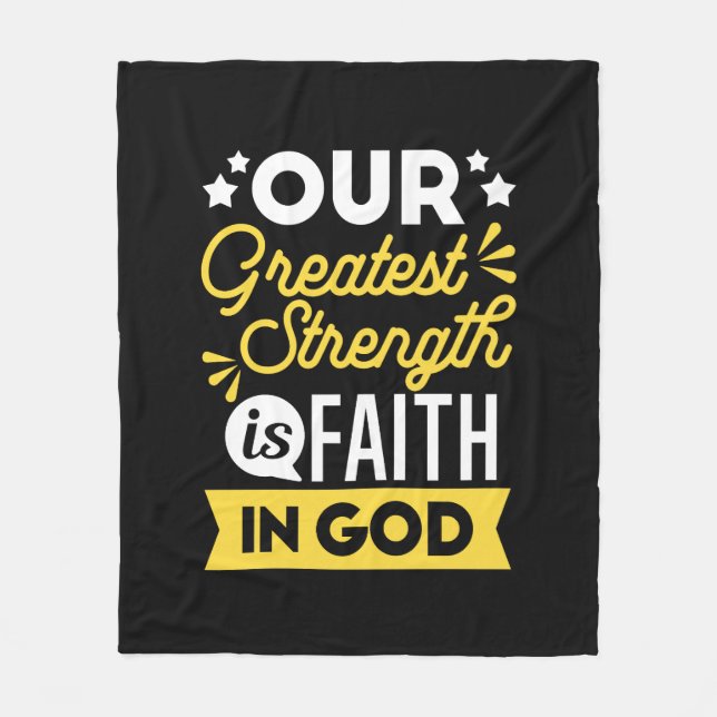 Manta Polar Faith in God – Our Greatest Strength Quote (Anverso)
